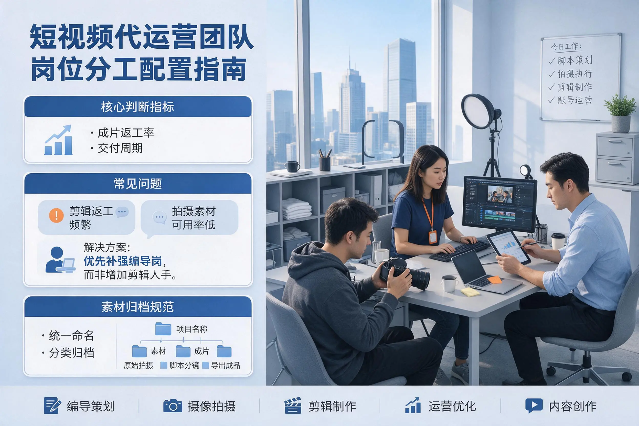 短视频代运营团队如何配置?三门峡企业岗位分工科普说明