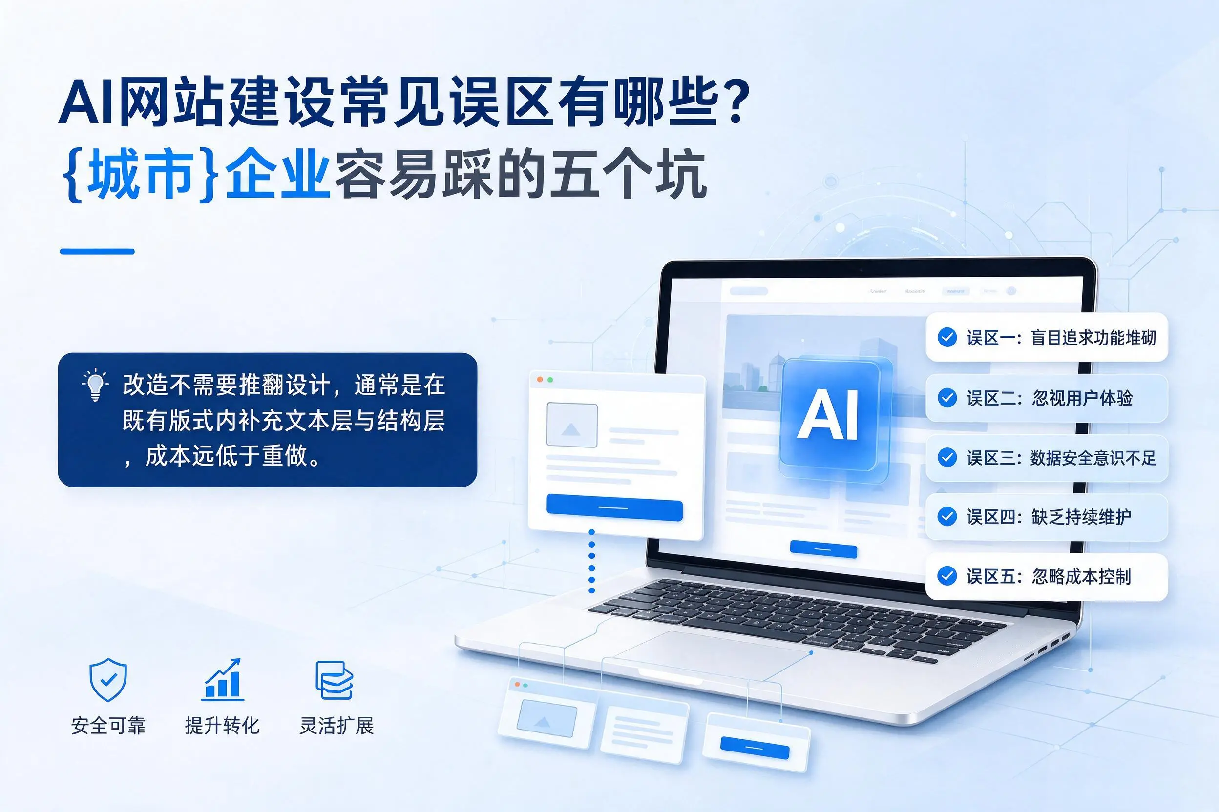 AI网站建设常见误区有哪些？三门峡企业容易踩的五个坑
