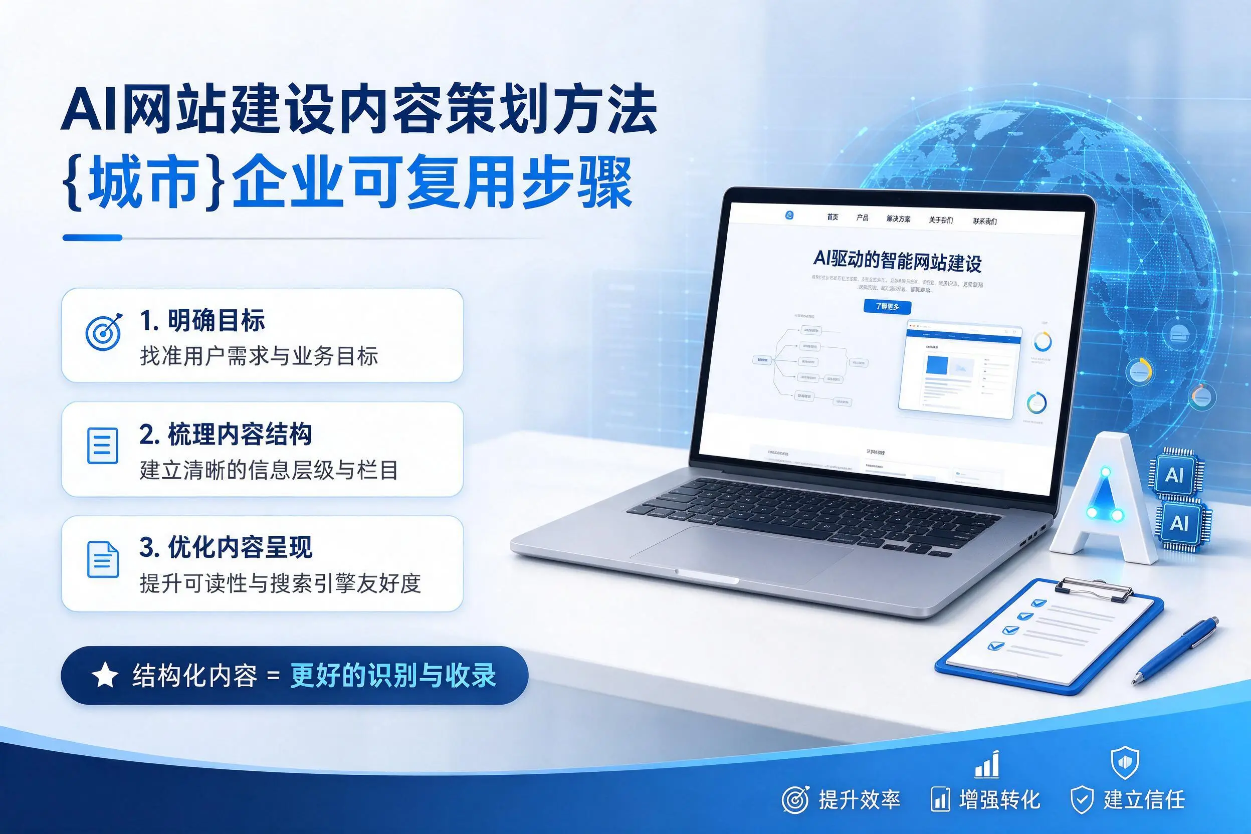 AI网站建设内容策划方法,三门峡企业可复用步骤