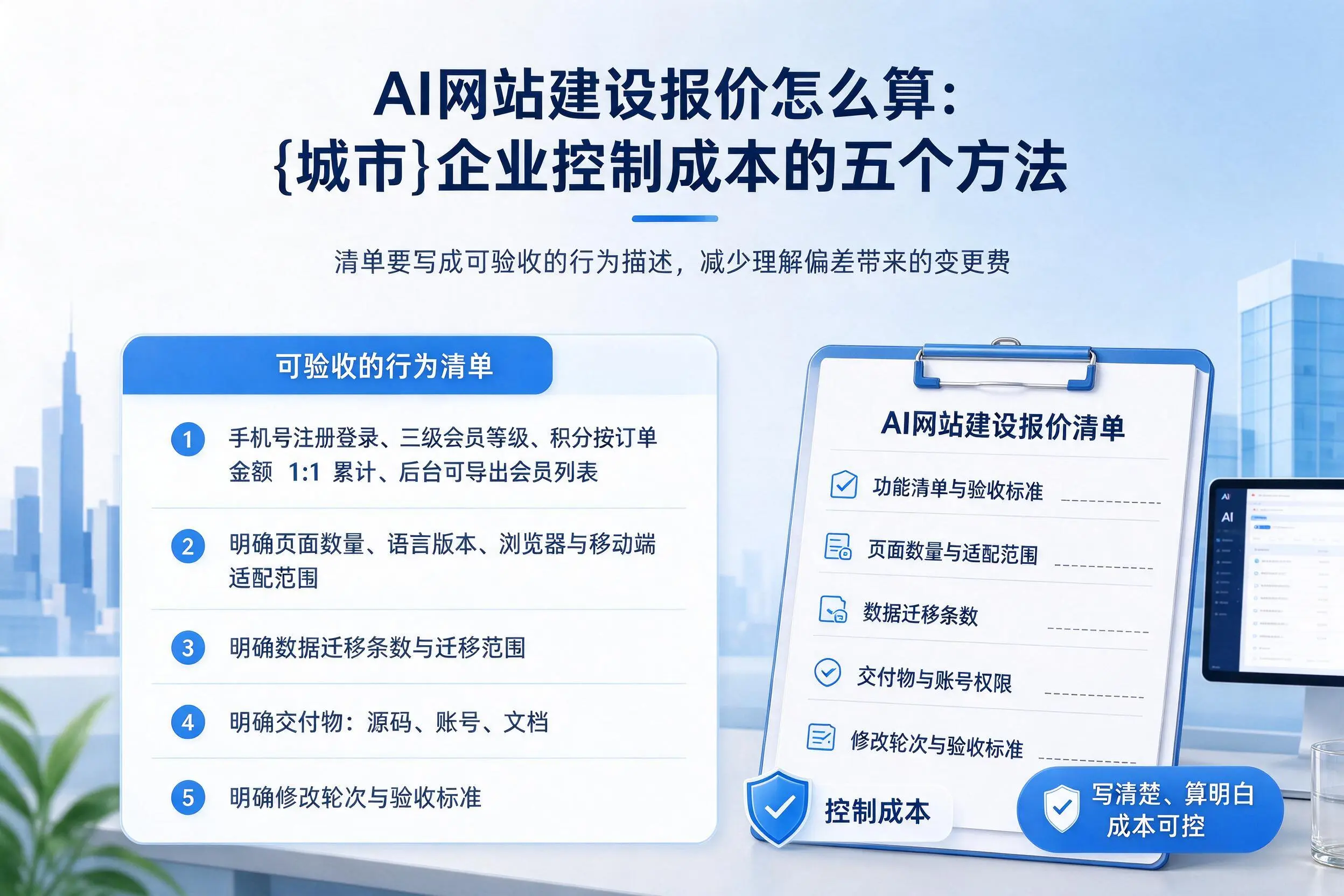 AI网站建设报价怎么算:三门峡企业控制成本的五个方法